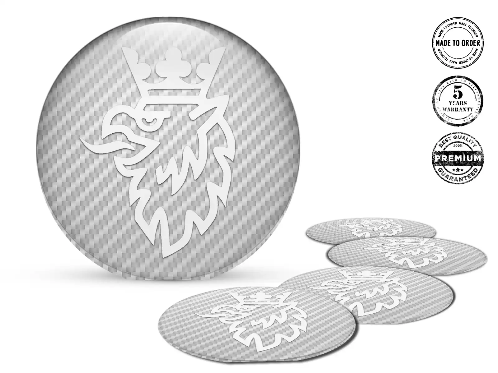 Saab Raddekal Marke Premium-Dome-Labels
